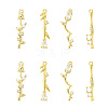 8Pcs 4 Styles Brass Micro Pave Cubic Zirconia Pendants KK-CJ0003-88-1
