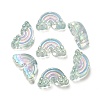UV Plating Rainbow Iridescent Acrylic Enamel Beads LS-OACR-G012-08A-1