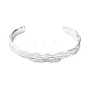 Non-Tarnish 304 Stainless Steel Textured Open Cuff Bangles for Women LS-STAS-B068-02P-2