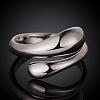 Real Platinum Plated Adjustable Brass Finger Rings for Women RJEW-BB07574-C-3