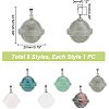 Unicraftale 6Pcs 6 Styles Natural Mixed Stone Pendants FIND-UN0001-38-3