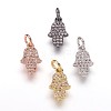 Brass Micro Pave Cubic Zirconia Charms Pendants ZIRC-K070-32-1