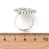Vintage Adjustable Iron Flower Finger Ring Components Alloy Cabochon Bezel Settings PALLOY-O036-21AS-4