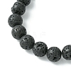 Natural Lava Rock & Gemstone Stretch Bracelet with Alloy Fairy Charms BJEW-JB08730-4