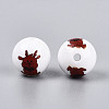 Christmas Printed Opaque Acrylic Round Beads OACR-T029-08B-3