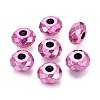 UV Plating Iridescent Transparent Acrylic European Beads OACR-E033-22-05-1
