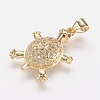 Brass Micro Pave Cubic Zirconia Pendants X1-ZIRC-G104-23G-1