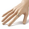 Natural Mixed Gemstone Braided Beaded Chakra Open Cuff Ring X-RJEW-JR00548-3