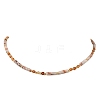 Natural Red Netstone Column & Faceted Round Red Agate Beaded Necklaces for Women NJEW-JN05647-2