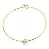 304 Stainless Steel White Enamel Small Daisy Flower Choker Necklaces for Women NJEW-Z040-01G-01-1