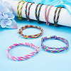 32Pcs 8 Styles Polyester & Spandex Cord Braided Bead Bracelets BJEW-TAC0066-6