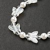 Acrylic Butterfly Pearl Beaded Mobile Straps HJEW-YW0001-01-2