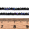 AB Color Plated Natural Black Spinel Beads Strands G-T144-A07-03-4
