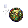 Flat Round Stained Acrylic Window Planel BIRD-PW0001-026B-1