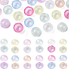 40Pcs 8 Colors Transparent Plastic Bead Caps KY-CJ0001-97-1