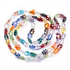 Electroplate Transparent Glass Beads Strands X-EGLA-CJC0002-02-3