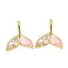 Brass Micro Pave Clear Cubic Zirconia Shell Pendants KK-B139-17G-02-1