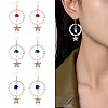 Glass Beaded Big Circle Dangle Earrings EJEW-SW00015-02-7