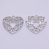 Hollow Alloy Kitten Open Back Bezel Pendants PALLOY-WH0080-11P-RS-1