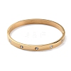 Ion Plating(IP) Clear Cubic Zirconia Classic Simple Plain Open Clasp Bangle BJEW-B055-02G-01-1