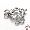 Rhodium Plated 925 Sterling Silver Spring Clasp Sets STER-N014-31-4