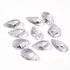 Faceted Teardrop Transparent Glass Pendants X-EGLA-R085-03-5