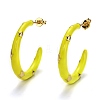 Brass Enamel Half Hoop Earrings EJEW-B004-03G-3