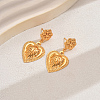 Vintage Alloy Heart Dangle Stud Earrings BF4834-5