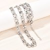 8MM 304 Stainless Steel Textured Ring Link Chain Necklaces NJEW-Z105-04P-03-2
