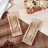 Natural Solid Wood Carved Onlay Applique Craft WOOD-FH0001-11-6