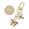 Butterfly Bees Alloy Enamel Pendant Decorations HJEW-JM02688-06-3