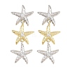 Brass Micro Pave Cubic Zirconia Dangle Stud Earrings EJEW-G471-29B-PG-4
