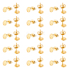 50Pcs 201 Stainless Steel Flat Round Stud Earring Findings STAS-UN0060-69-1