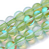 Synthetic Moonstone Beads Strands G-F143-6mm-12-1