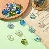 18Pcs 6 Colors Handmade Silver Foil Glass Lampwork Pendants PALLOY-YW00131-5