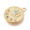 Brass Micro Pave Cubic Zirconia Pendants KK-U048-28G-2