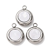 304 Stainless Steel Resin Pendants STAS-P406-15C-P-1