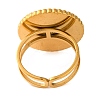 Flat Round Natural Tiger Eye Finger Rings RJEW-Q822-02G-03-3