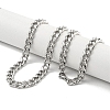 Non-Tarnish 201 Stainless Steel Cuban Link Chain Necklaces for Women and Men NJEW-F322-03P-05-2