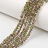 Electroplate Transparent Glass Beads Strands EGLA-A034-T6mm-N03-1