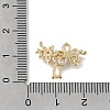 Brass Pave Clear Cubic Zirconia Pendants KK-K427-05C-G-3
