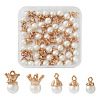 50Pcs 5 Styles Resin Imitation Pearl Pendants RESI-CD0001-16-1