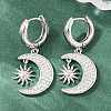 Brass Micro Pave Cubic Zirconia Hoop Dangle Earrings KK-CBA8324-05B-P-1