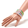 7Pcs 7 Style Polymer Clay Heishi Beaded Stretch Bracelets Set with Heart BJEW-JB07529-3