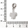 304 Stainless Steel Sea Animal European Dangle Charms STAS-D153-04A-P-3