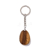 Natural Tiger Eye Teardrop with Spiral Pendant Keychain KEYC-A031-02P-02-3