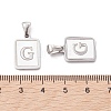 304 Stainless Steel Pave Shell Pendants STAS-G327-01P-G-3