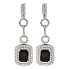 Brass Micro Pave Cubic Zirconia Dangle Stud Earrings EJEW-H014-15P-08-1