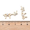 Brass Clear Cubic Zirconia Connector Charms KK-G523-09G-3