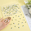 20 Sets White Lily Flower Charms & Flora Leaves Beads FIND-SC0010-77-3